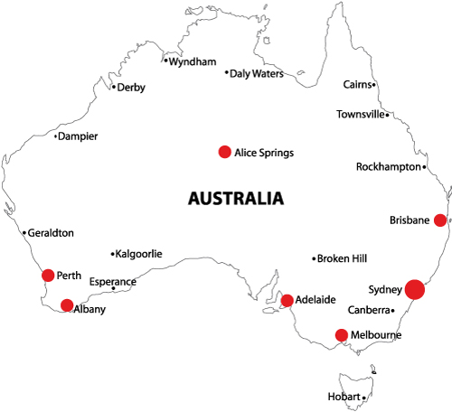 Carte de l'Australie