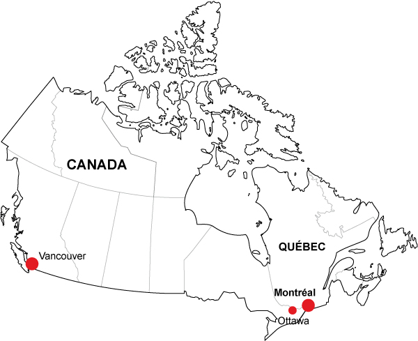 Carte du Canada