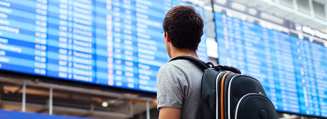 Young traveler at the airport